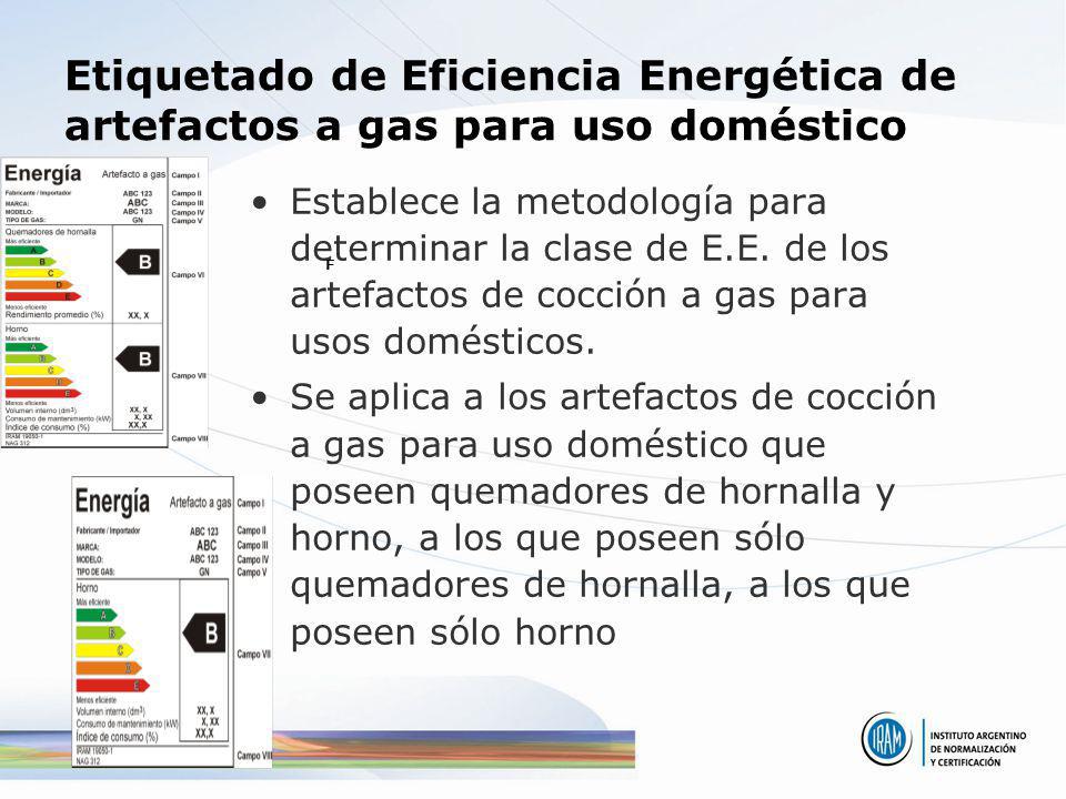 Etiquetado de Eficiencia Energética de artefactos a gas para uso doméstico