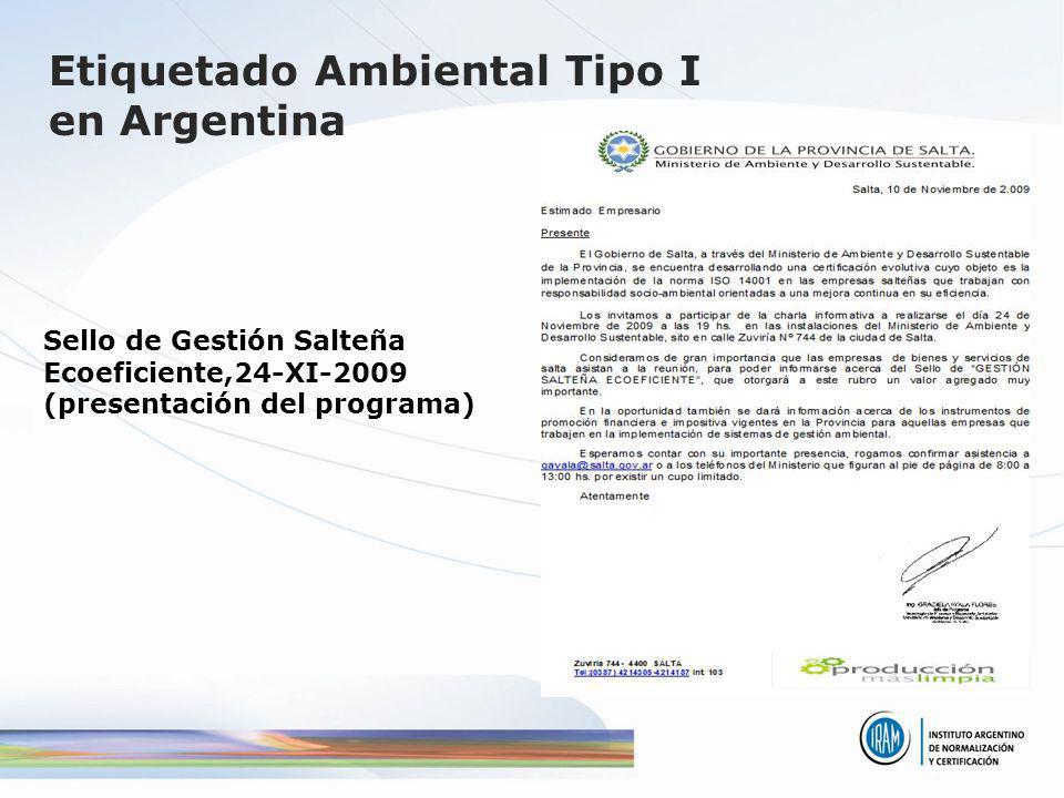 Etiquetado Ambiental Tipo I en Argentina