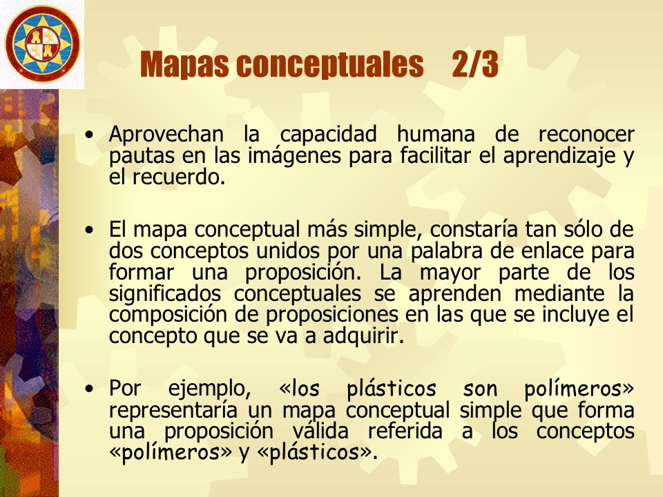 Mapas conceptuales 2/3 Aprovechan la capacidad humana de reconocer pautas en las imágenes para facilitar el aprendizaje y el recuerdo.