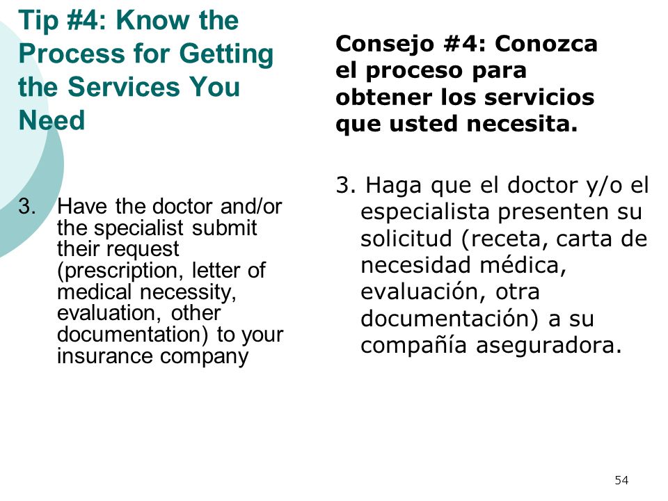 Tip #4: Know the Process for Getting the Services You Need