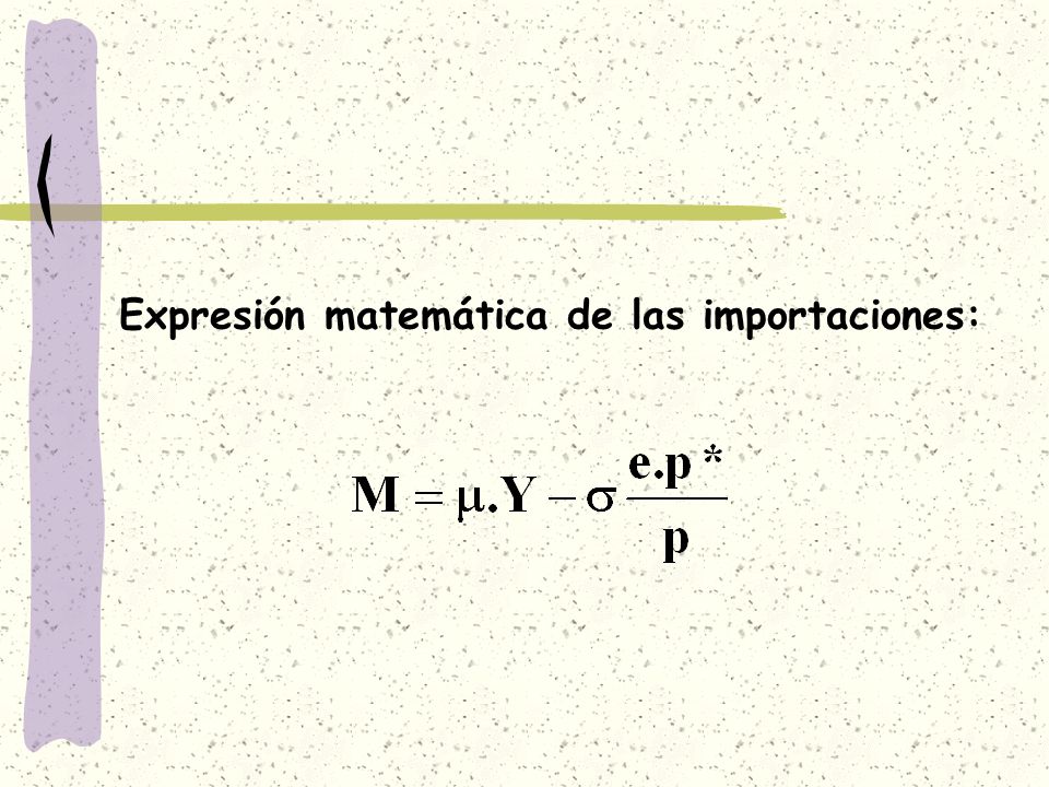 Expresión matemática de las importaciones: