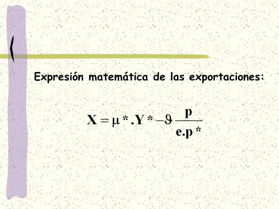 Expresión matemática de las exportaciones: