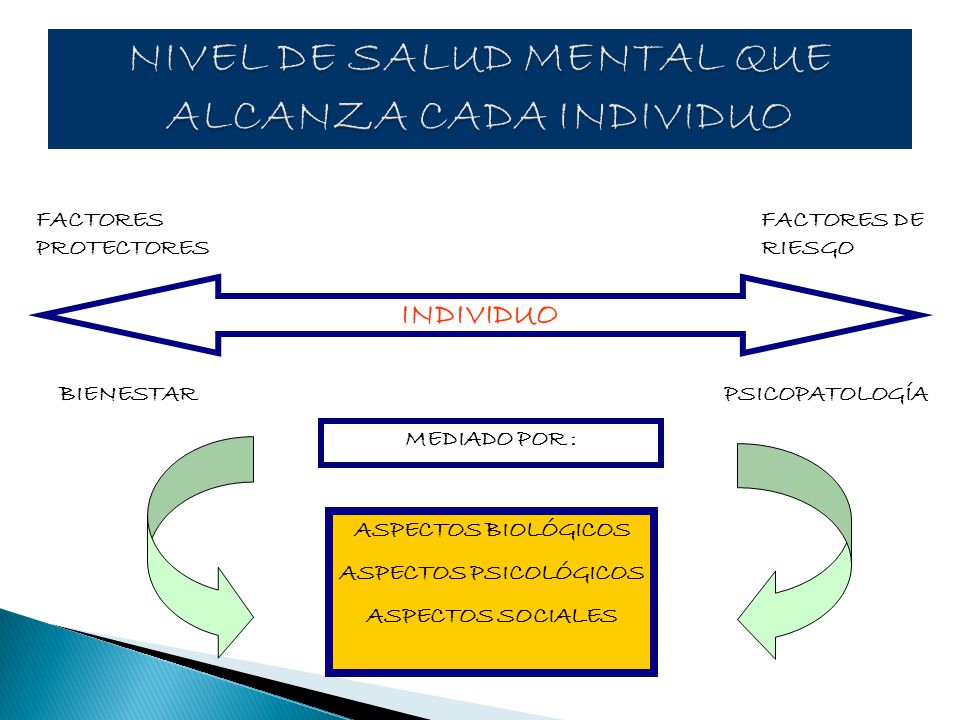 NIVEL DE SALUD MENTAL QUE ALCANZA CADA INDIVIDUO