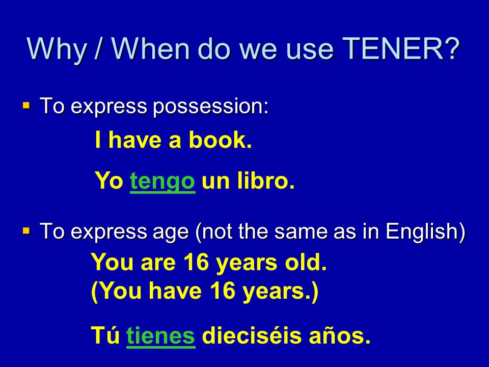 Why / When do we use TENER