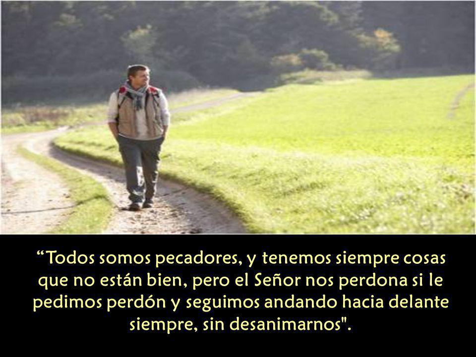 Todos somos pecadores, y tenemos siempre cosas que no están bien, pero el Señor nos perdona si le pedimos perdón y seguimos andando hacia delante siempre, sin desanimarnos .