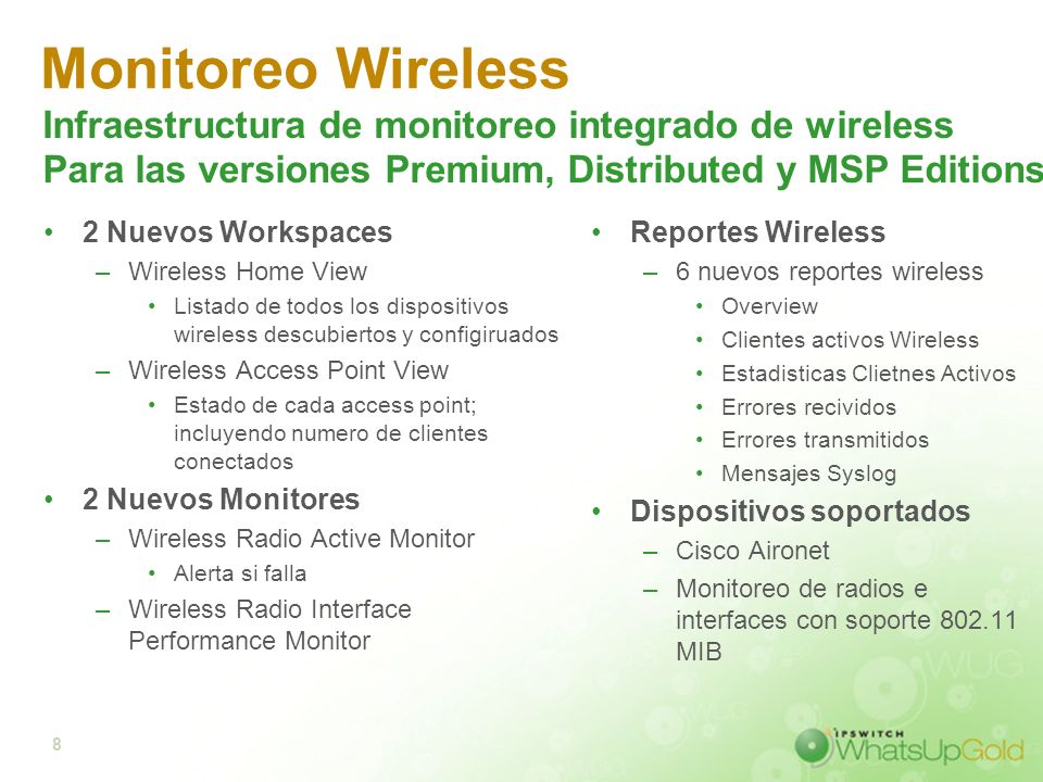 Monitoreo Wireless Infraestructura de monitoreo integrado de wireless