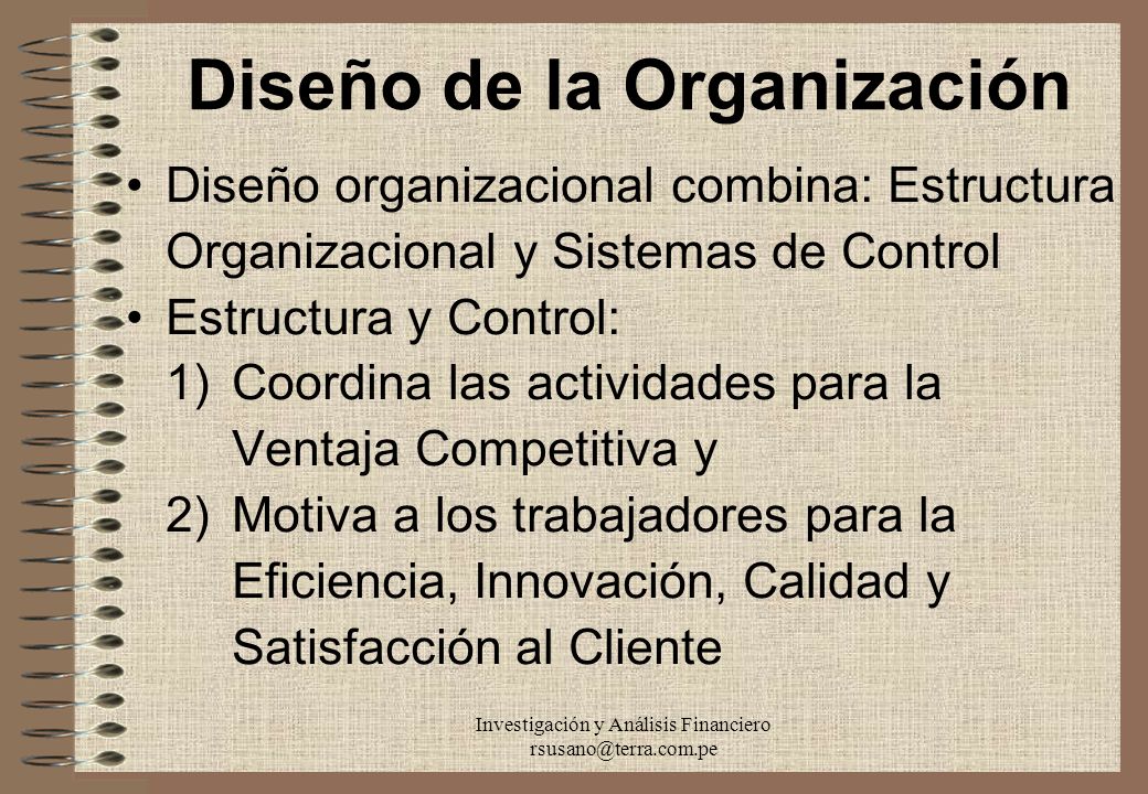 Diseño de la Organización
