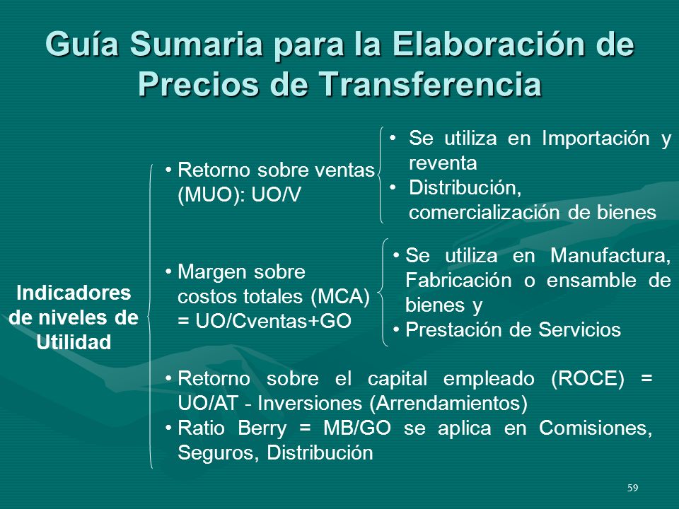 Guía Sumaria para la Elaboración de Precios de Transferencia