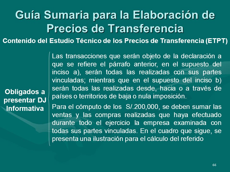 Guía Sumaria para la Elaboración de Precios de Transferencia