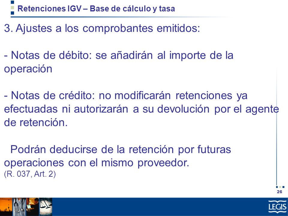 Retenciones IGV – Base de cálculo y tasa
