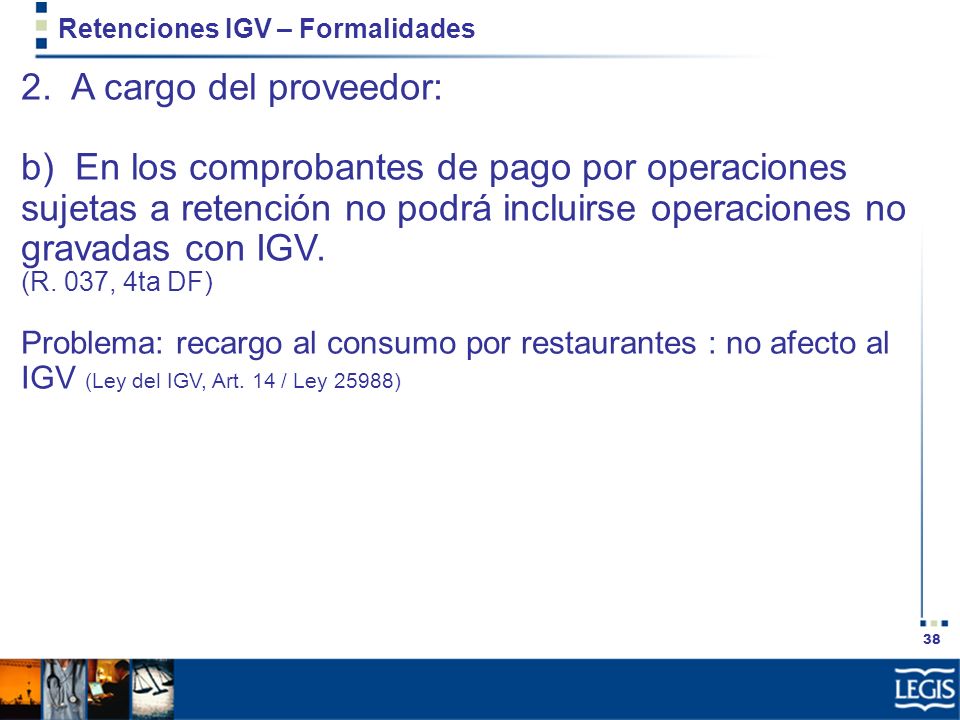 Retenciones IGV – Formalidades