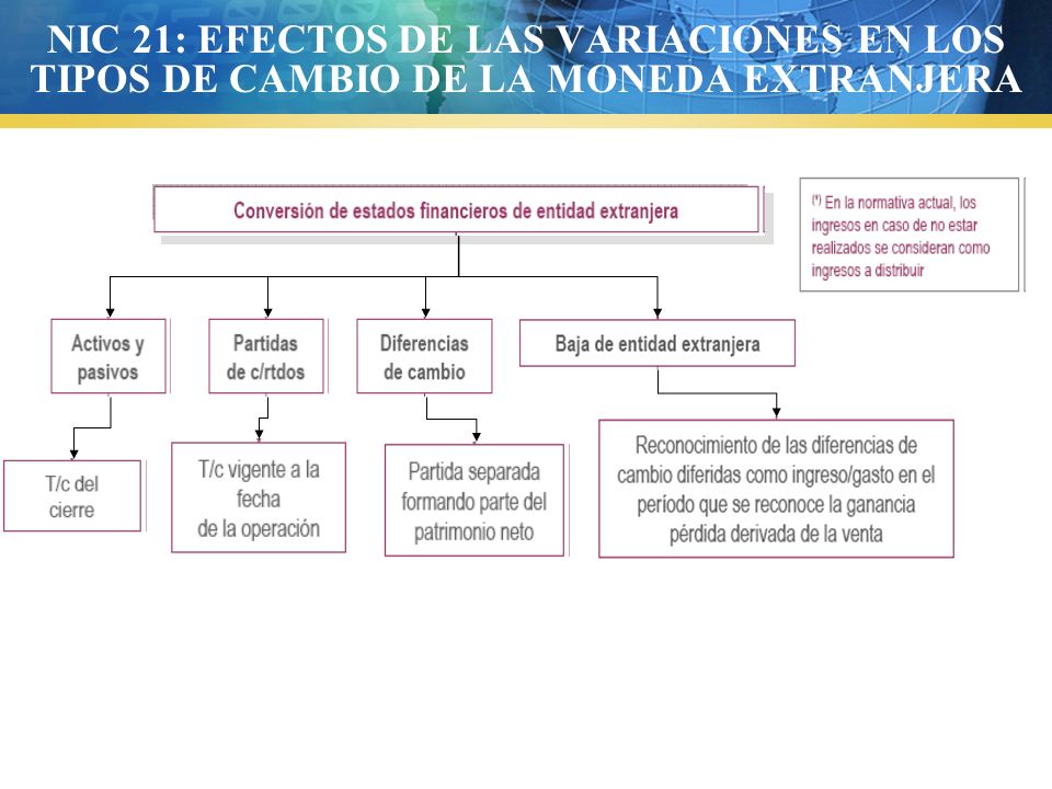 NIC 21: EFECTOS DE LAS VARIACIONES EN LOS TIPOS DE CAMBIO DE LA MONEDA EXTRANJERA