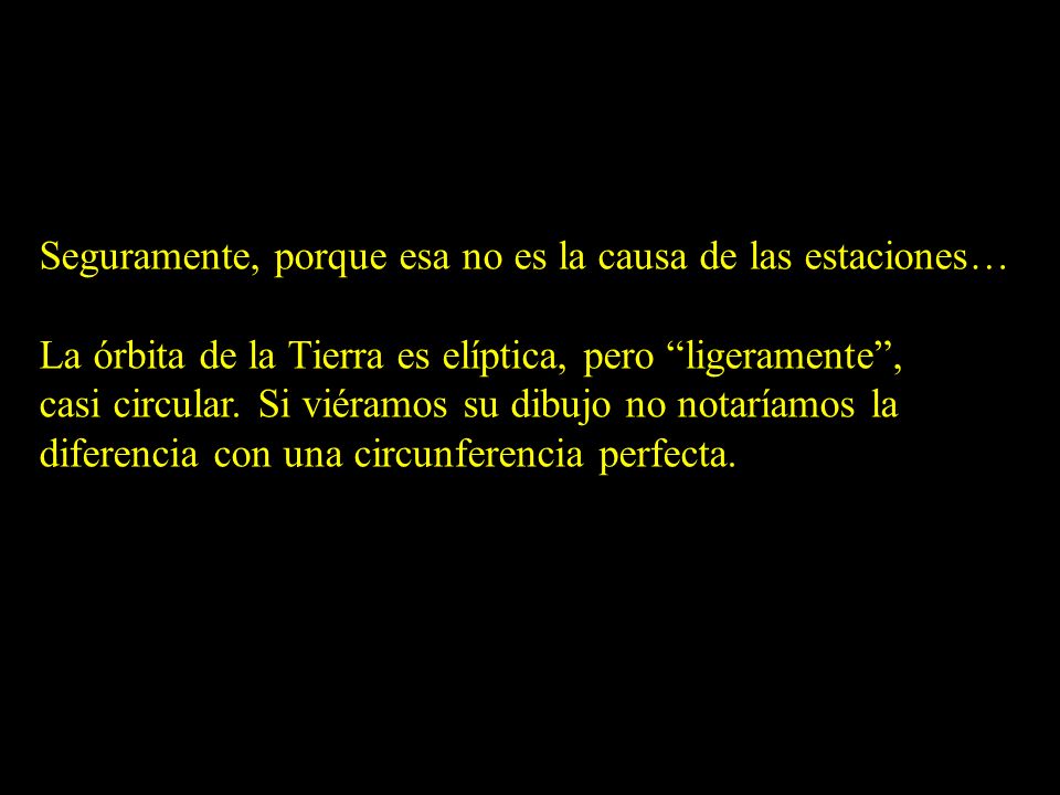 Seguramente, porque esa no es la causa de las estaciones…