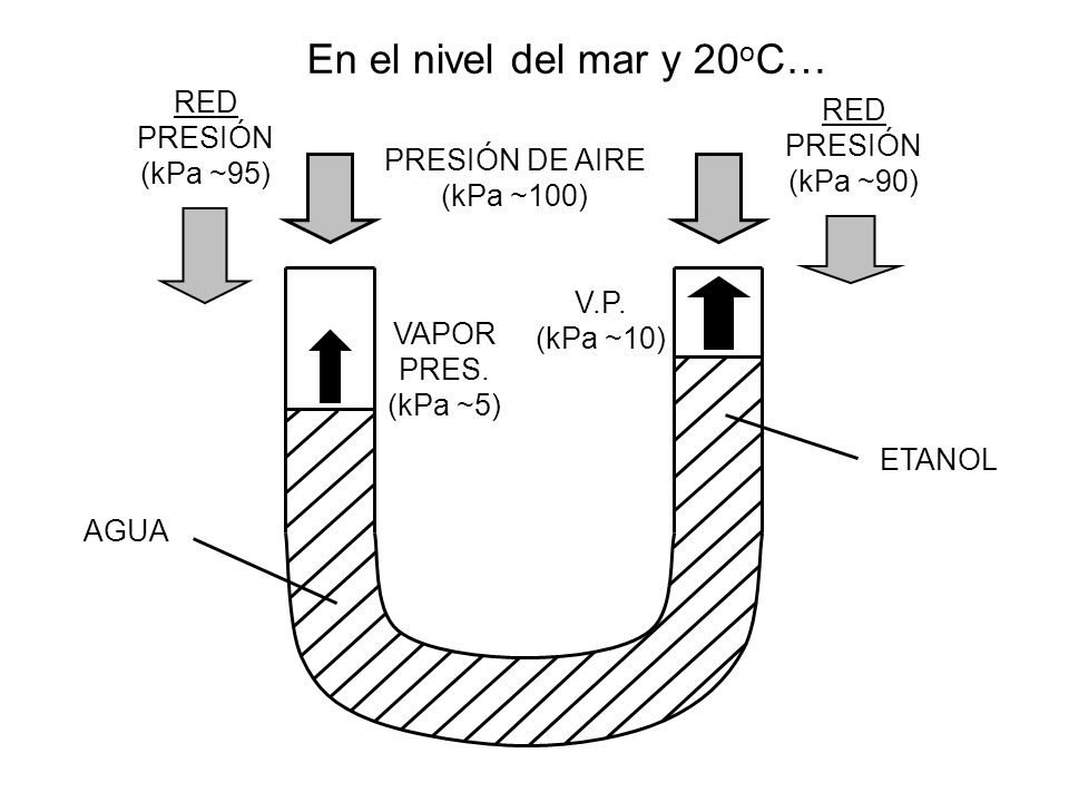 En el nivel del mar y 20oC… RED RED PRESIÓN PRESIÓN (kPa ~95)