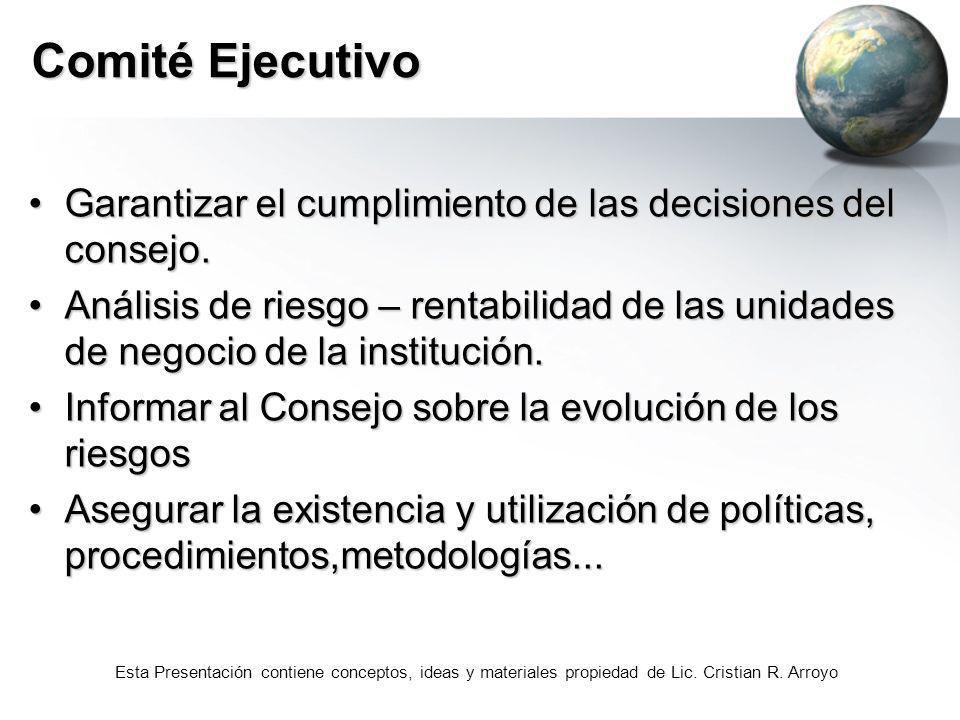 Comité Ejecutivo Garantizar el cumplimiento de las decisiones del consejo.