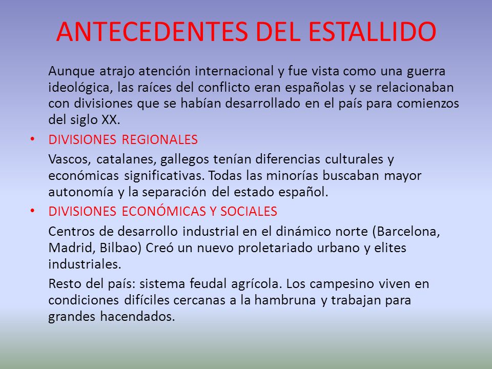 ANTECEDENTES DEL ESTALLIDO