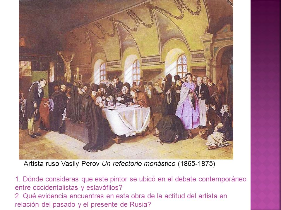 Artista ruso Vasily Perov Un refectorio monástico ( )