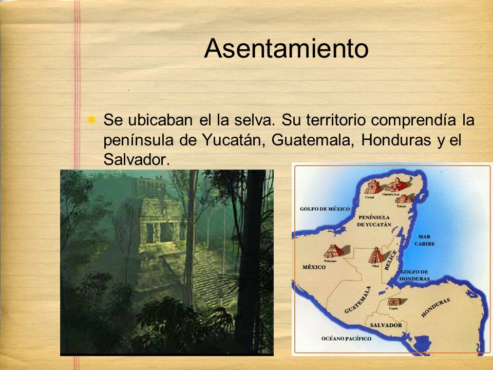 Asentamiento Se ubicaban el la selva.