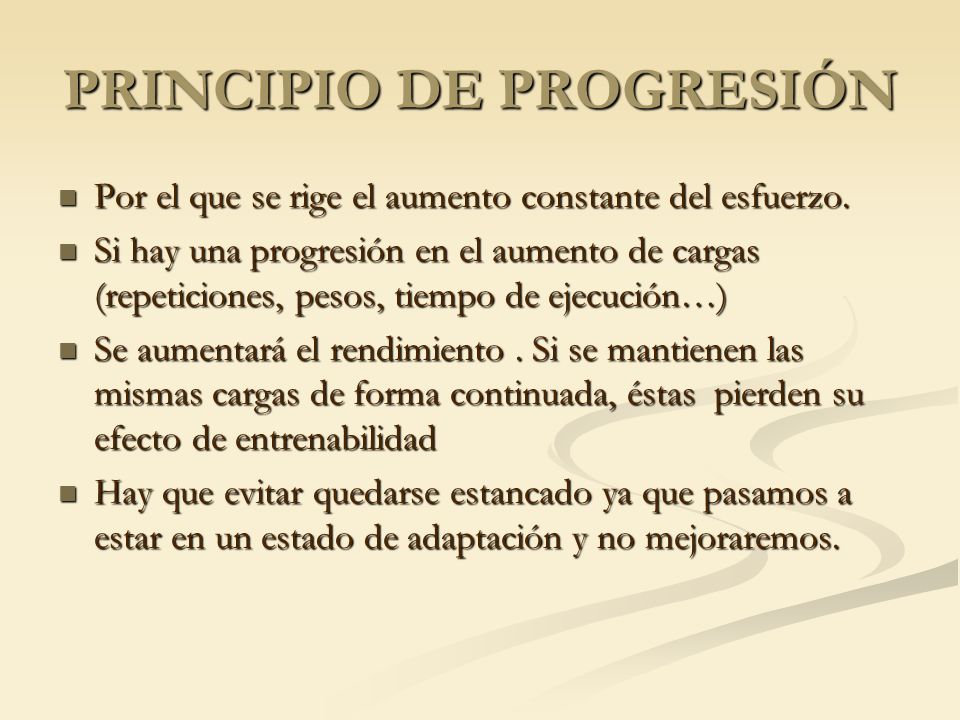 PRINCIPIO DE PROGRESIÓN
