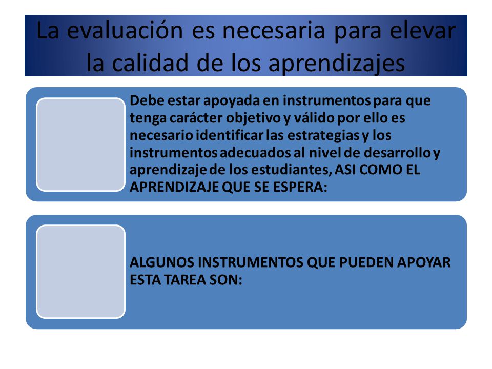 La evaluación es necesaria para elevar la calidad de los aprendizajes