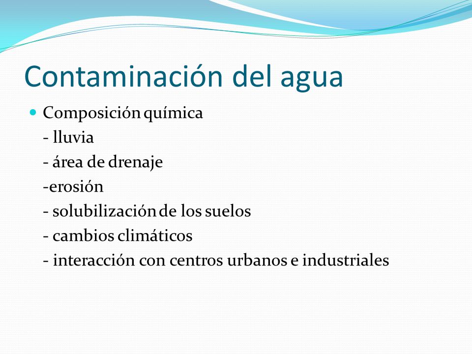 Contaminación del agua