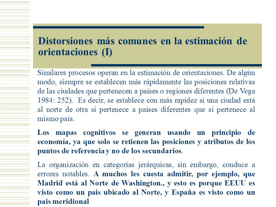Distorsiones más comunes en la estimación de orientaciones (I)