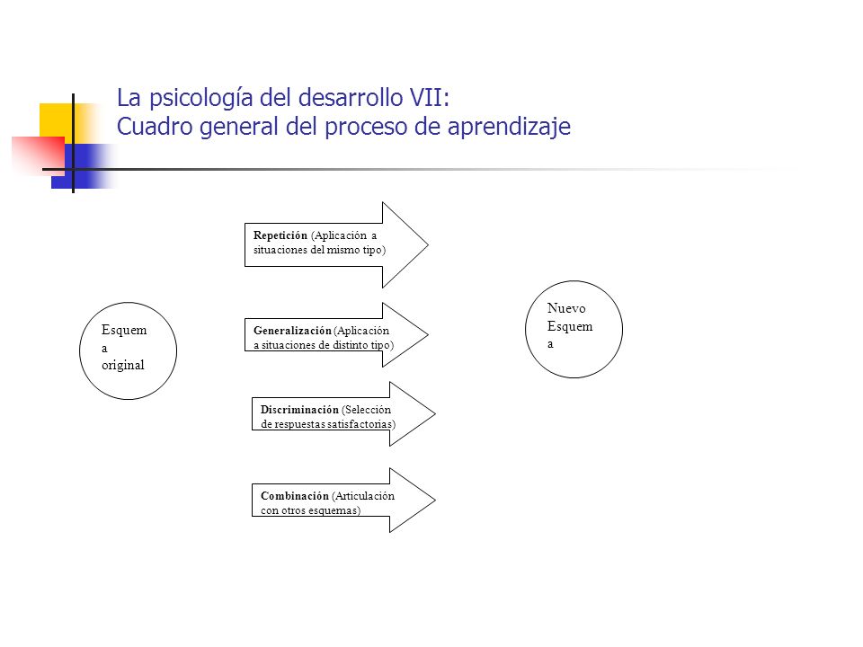 La psicología del desarrollo VII: Cuadro general del proceso de aprendizaje