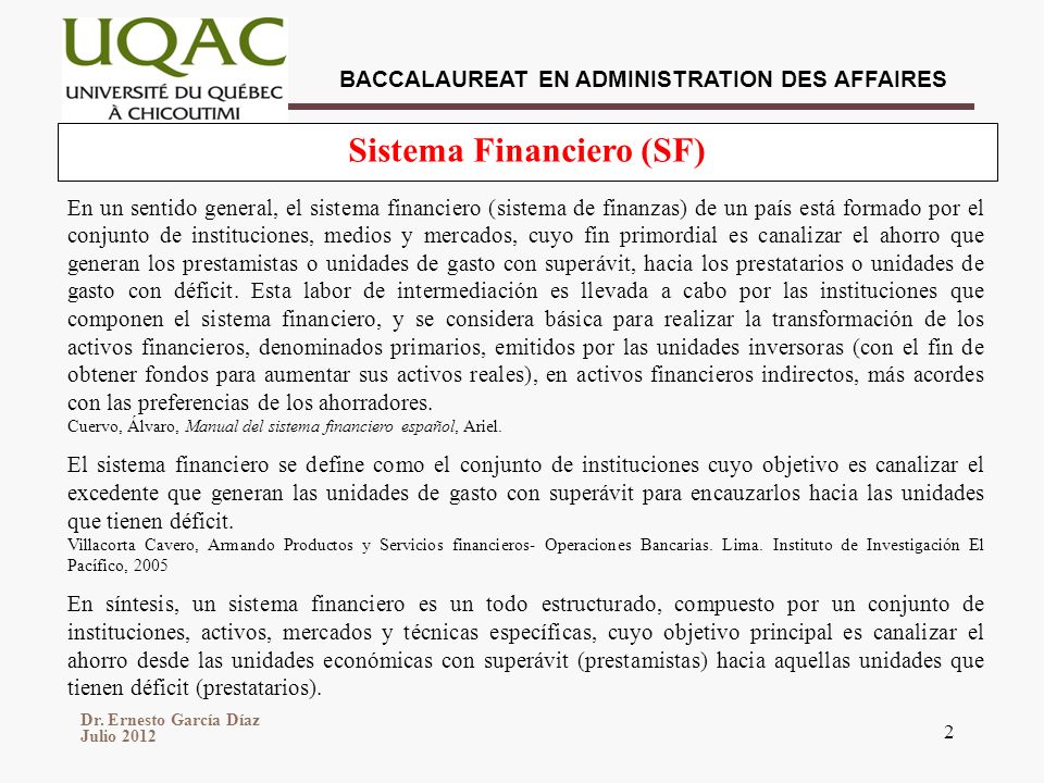 Sistema Financiero (SF)