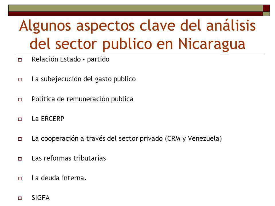 Algunos aspectos clave del análisis del sector publico en Nicaragua