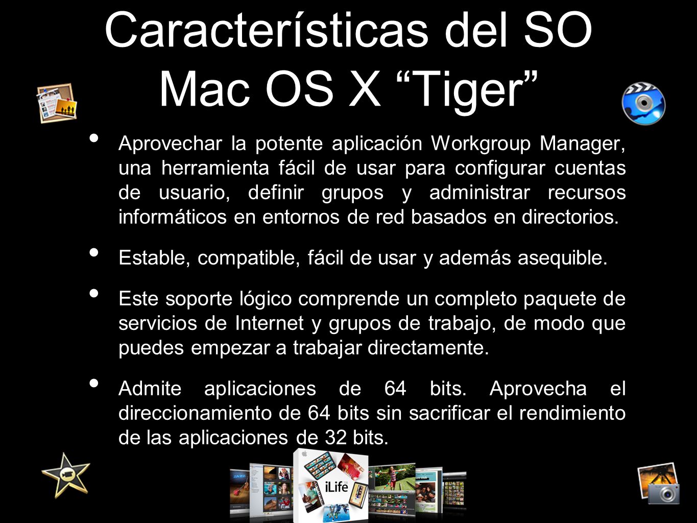 Características del SO Mac OS X Tiger