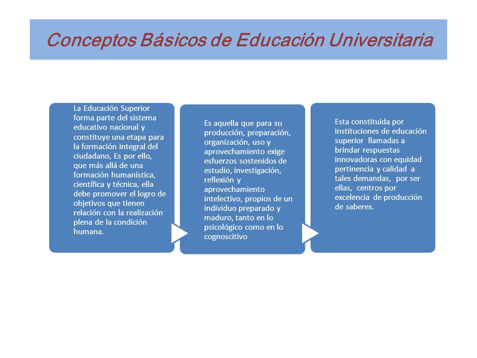 Conceptos Básicos de Educación Universitaria