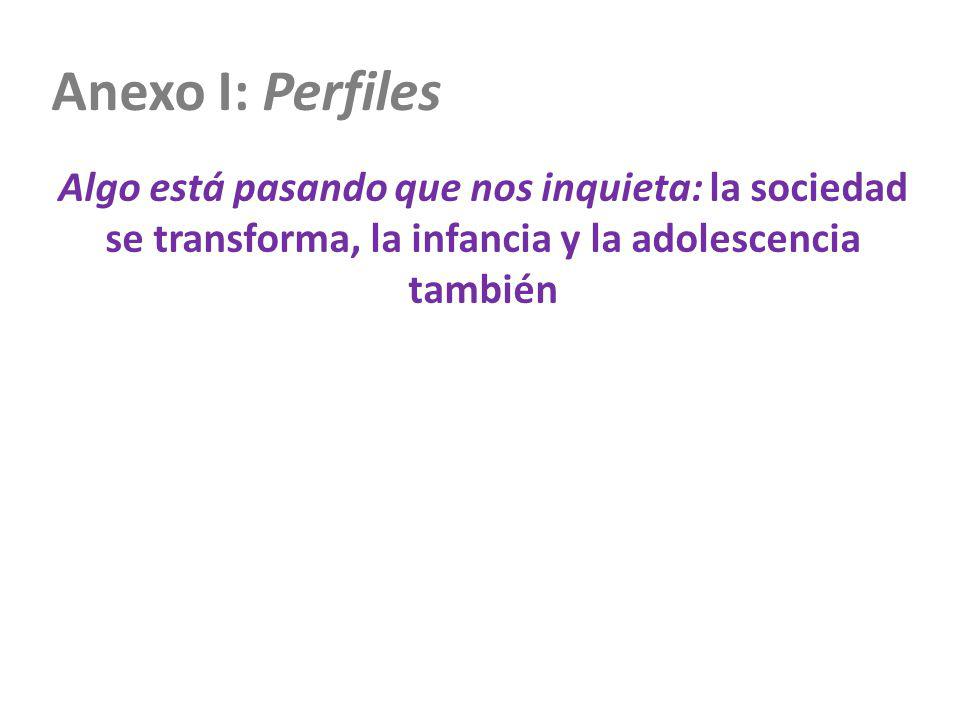 Anexo I: Perfiles Algo está pasando que nos inquieta: la sociedad se transforma, la infancia y la adolescencia también.