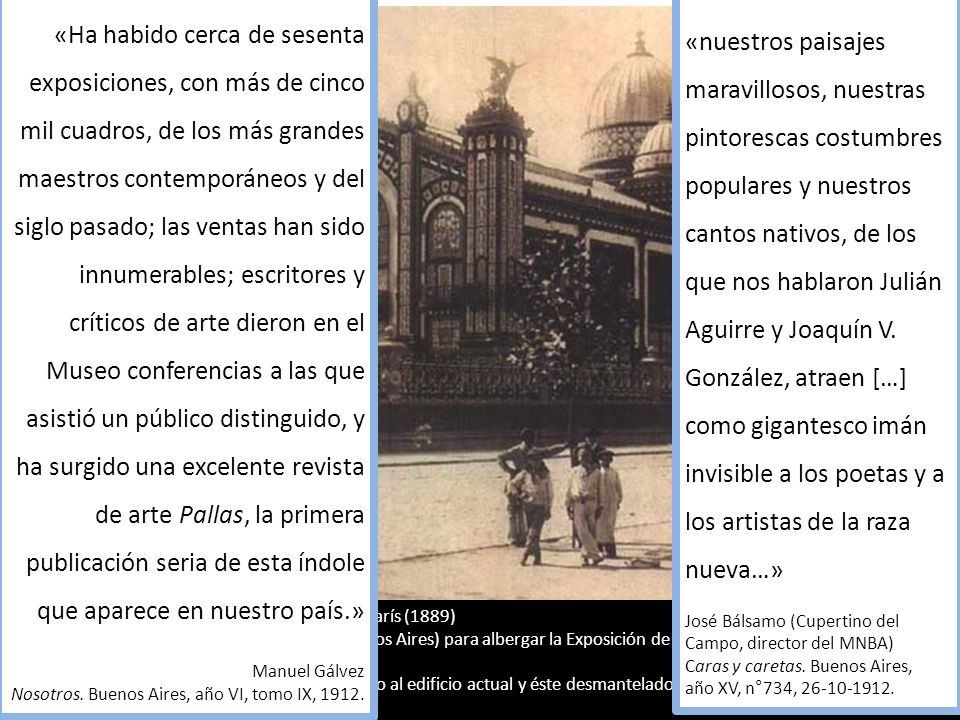 «Ha habido cerca de sesenta exposiciones, con más de cinco mil cuadros, de los más grandes maestros contemporáneos y del siglo pasado; las ventas han sido innumerables; escritores y críticos de arte dieron en el Museo conferencias a las que asistió un público distinguido, y ha surgido una excelente revista de arte Pallas, la primera publicación seria de esta índole que aparece en nuestro país.»