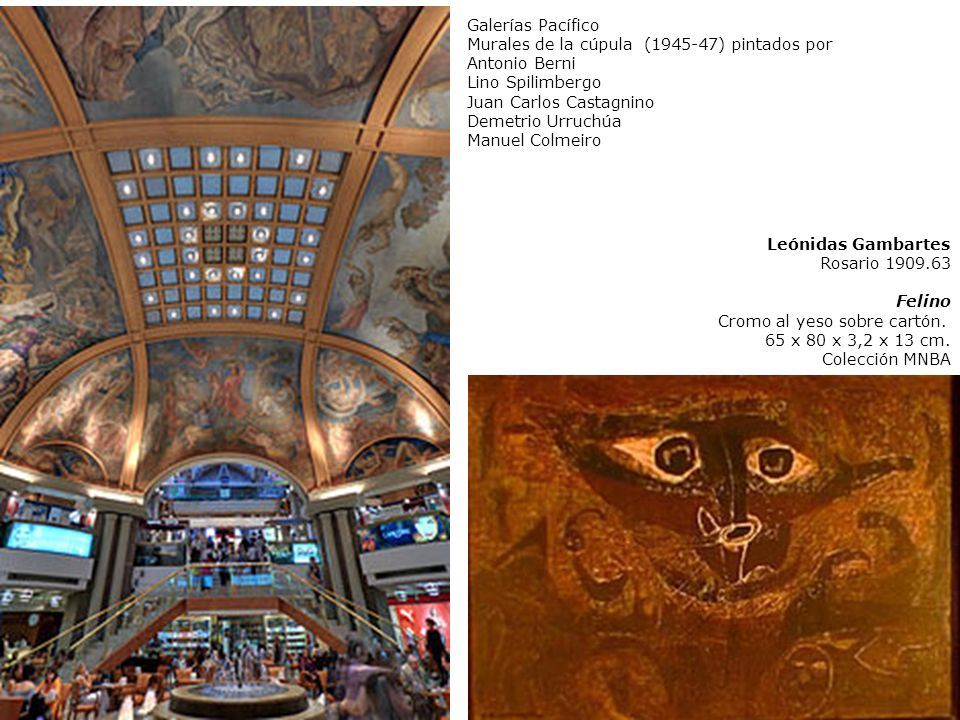 Galerías Pacífico Murales de la cúpula ( ) pintados por. Antonio Berni. Lino Spilimbergo. Juan Carlos Castagnino.