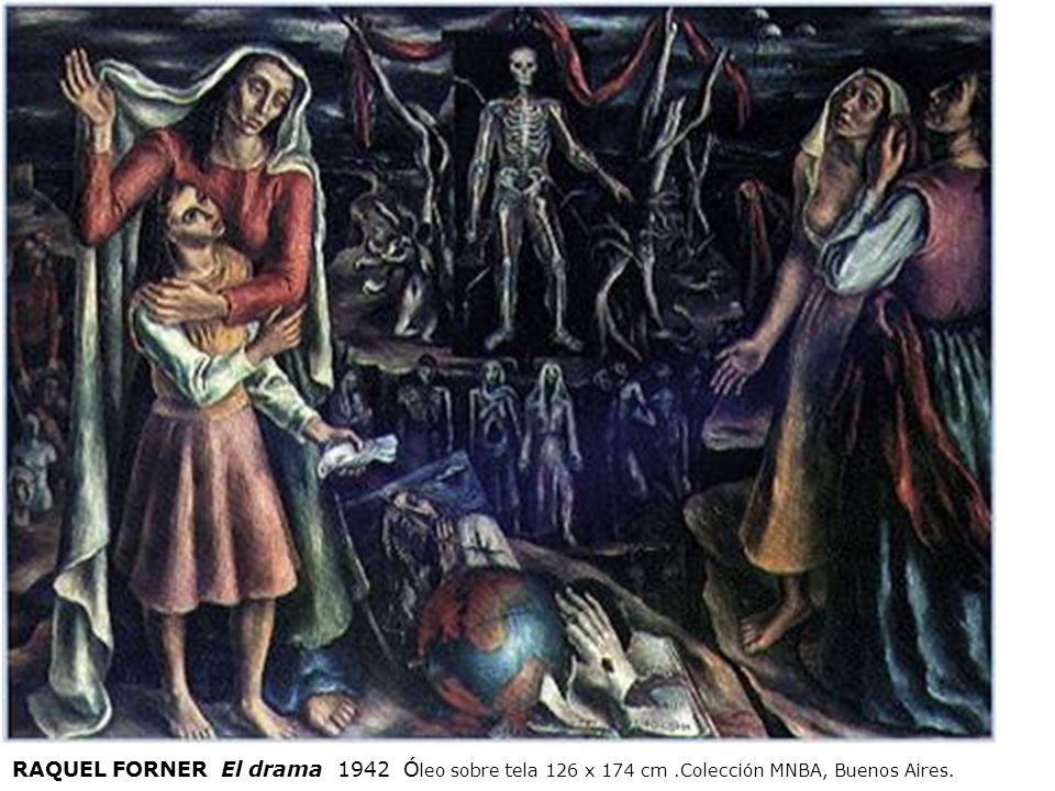 RAQUEL FORNER El drama 1942 Óleo sobre tela 126 x 174 cm