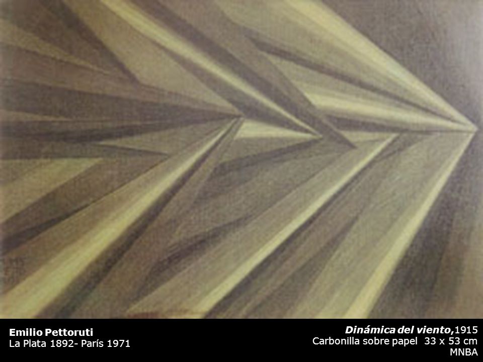 Emilio Pettoruti La Plata París Dinámica del viento,1915. Carbonilla sobre papel 33 x 53 cm.