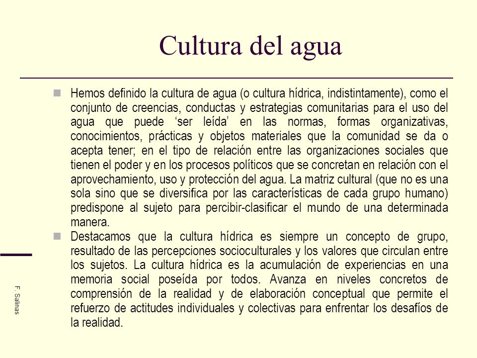 Cultura del agua