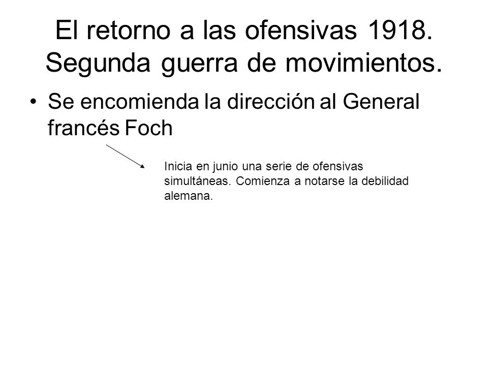 El retorno a las ofensivas Segunda guerra de movimientos.