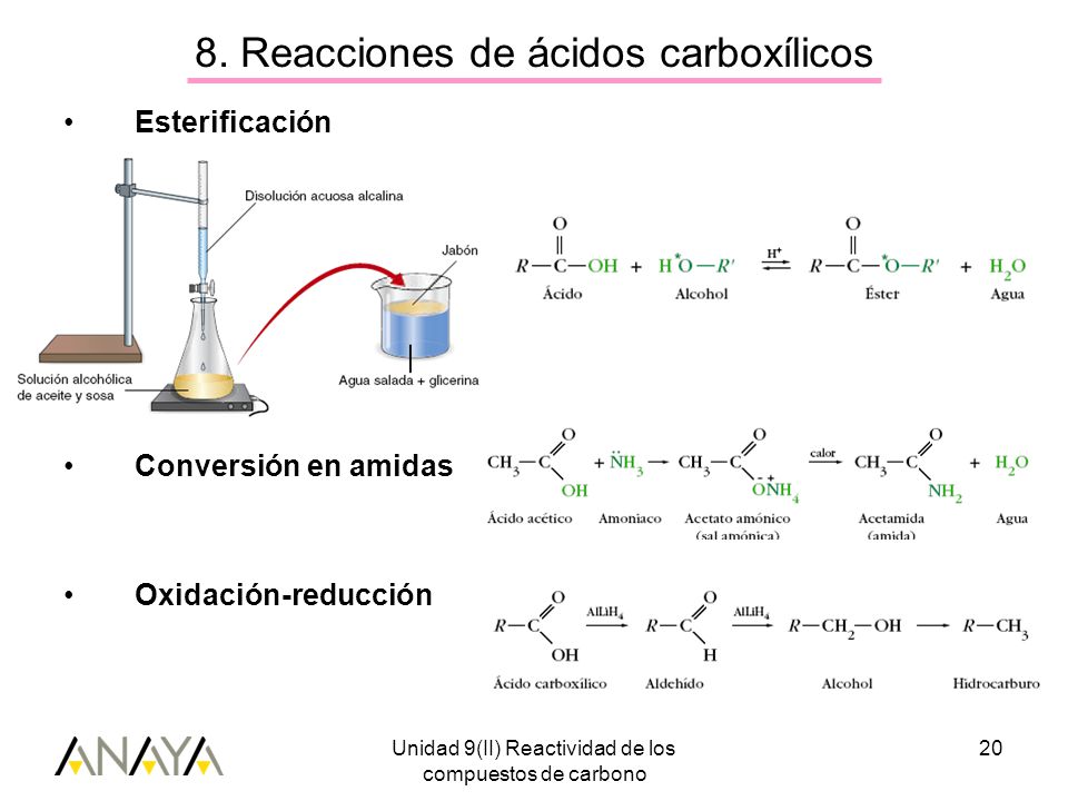 8. Reacciones de ácidos carboxílicos