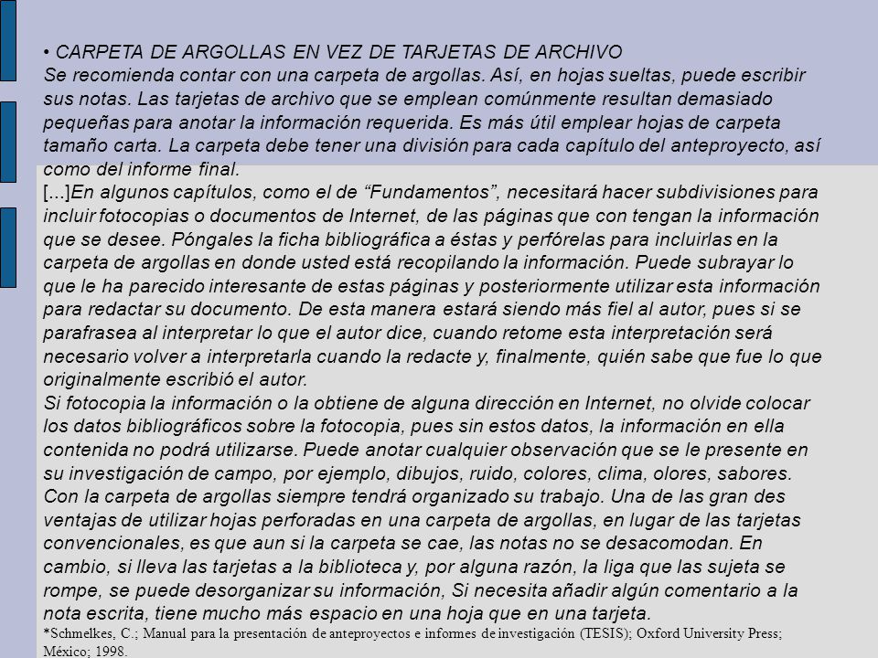 • CARPETA DE ARGOLLAS EN VEZ DE TARJETAS DE ARCHIVO