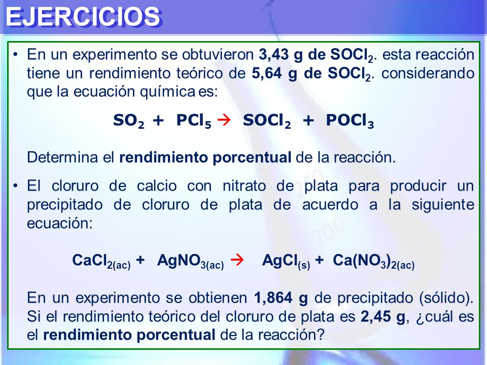 CaCl2(ac) + AgNO3(ac)  AgCl(s) + Ca(NO3)2(ac)