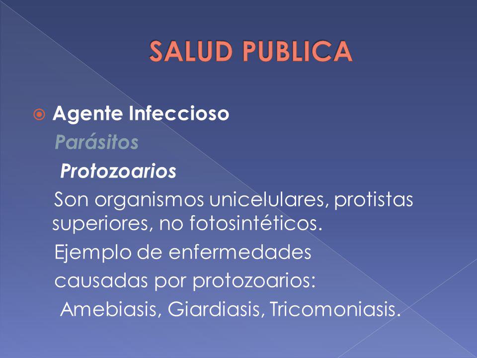 SALUD PUBLICA Agente Infeccioso Parásitos Protozoarios
