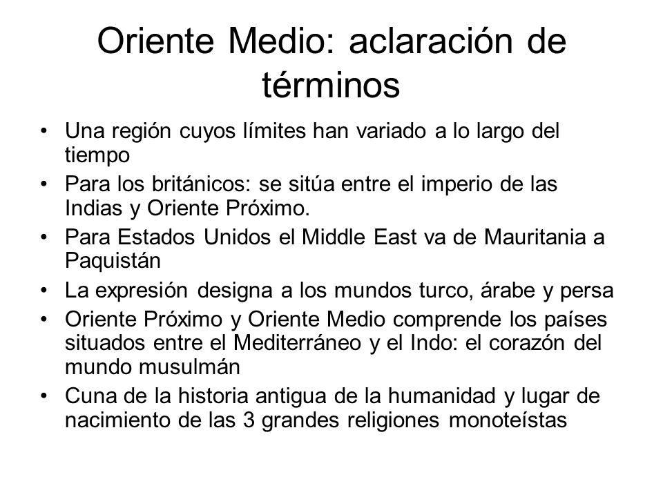 Oriente Medio: aclaración de términos