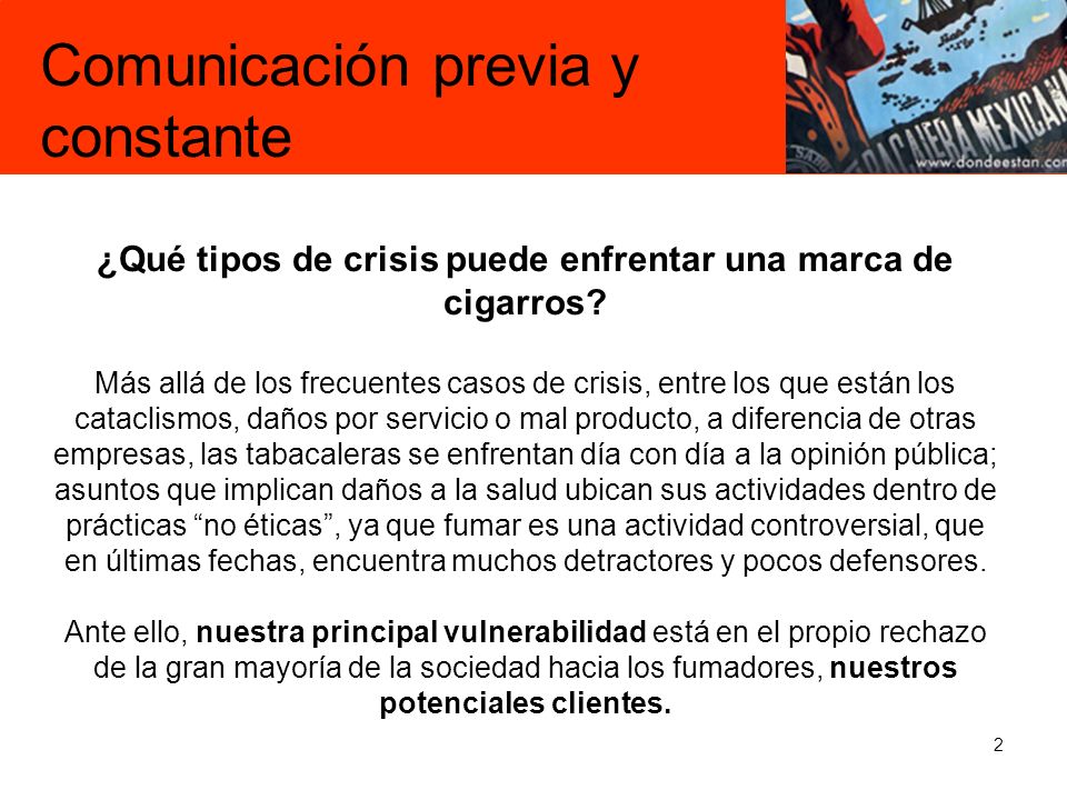 ¿Qué tipos de crisis puede enfrentar una marca de cigarros