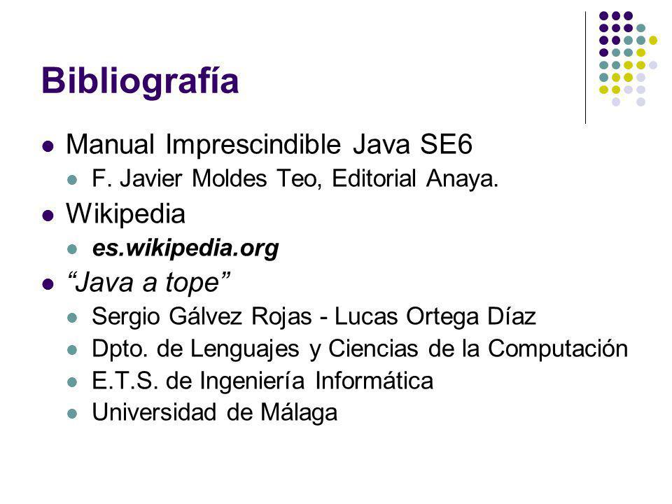 Bibliografía Manual Imprescindible Java SE6 Wikipedia Java a tope