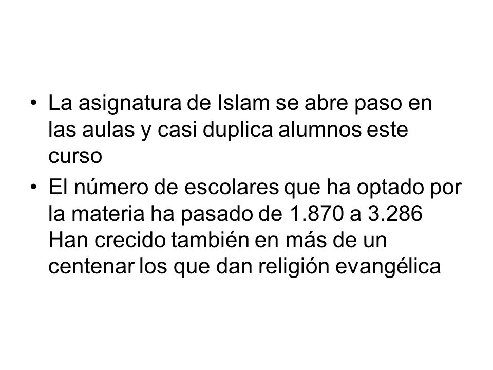 La asignatura de Islam se abre paso en las aulas y casi duplica alumnos este curso