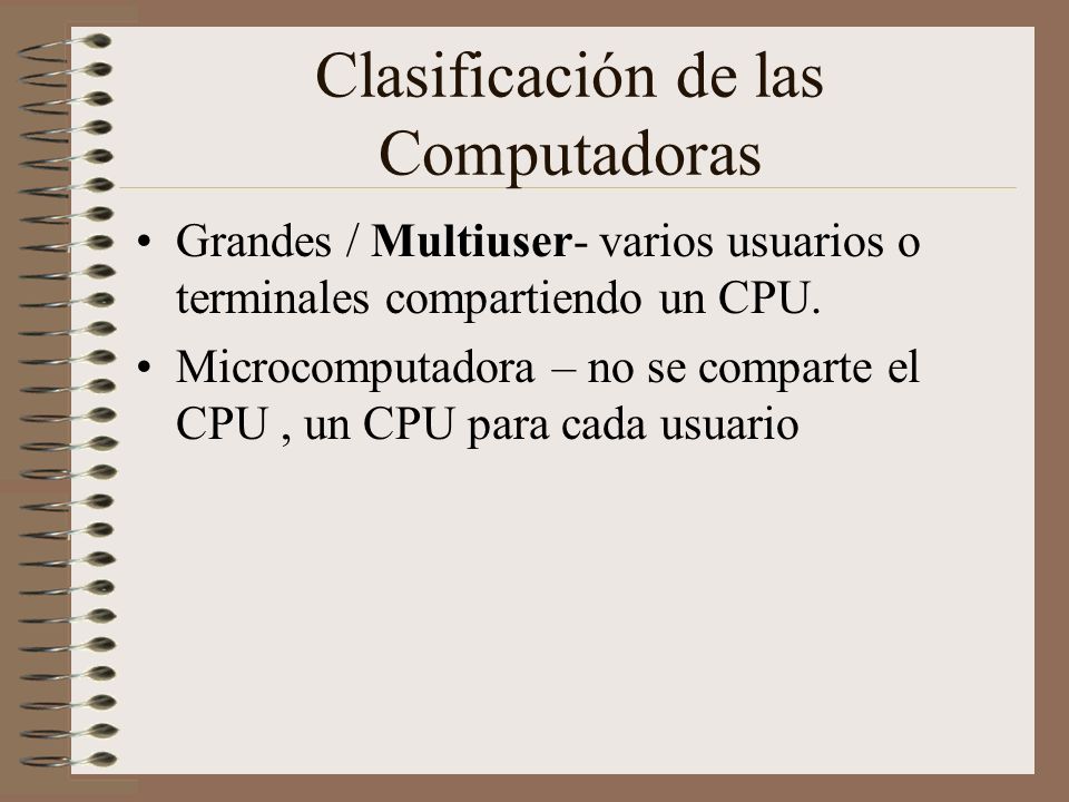 Clasificación de las Computadoras