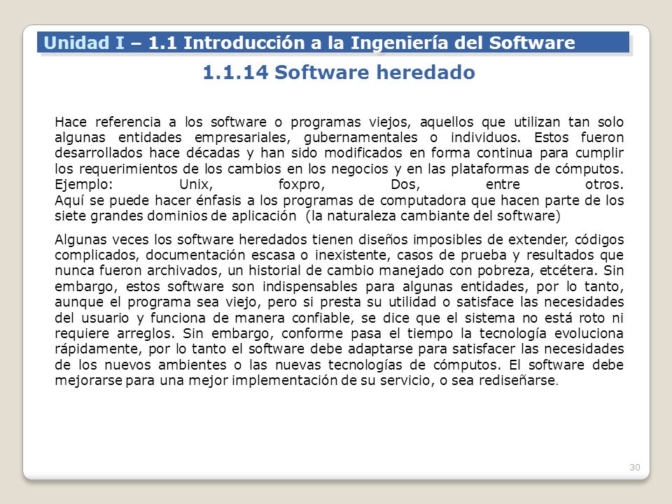 Unidad I – 1.1 Introducción a la Ingeniería del Software