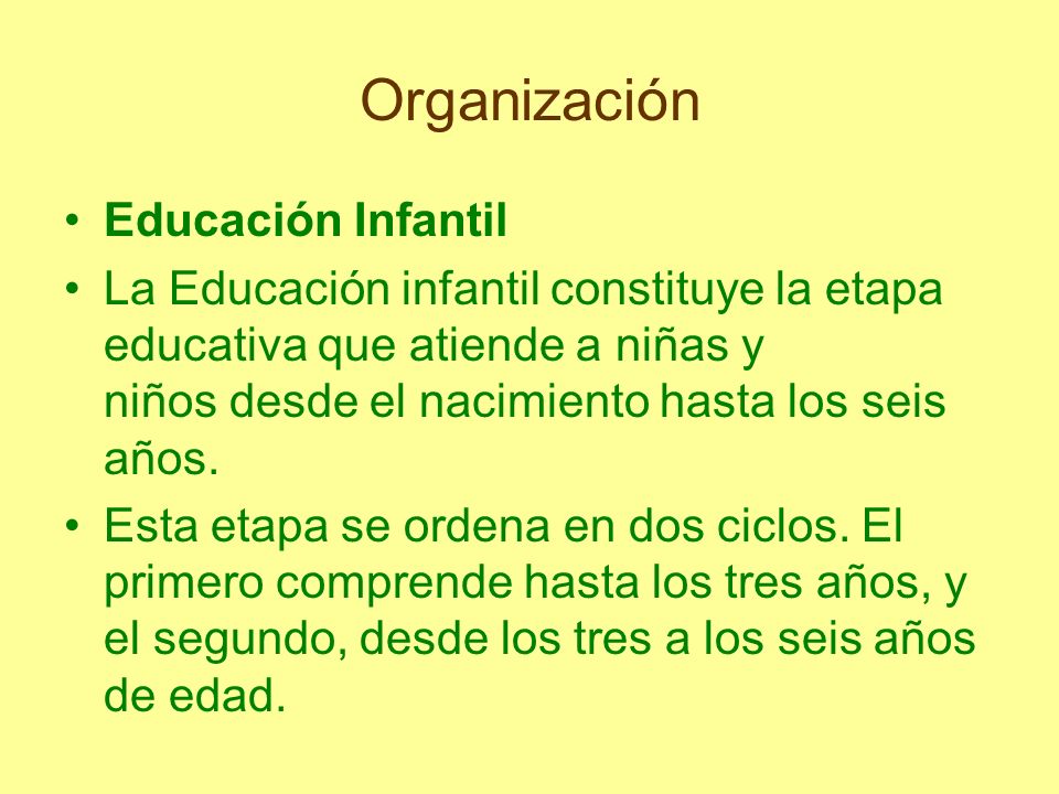 Organización Educación Infantil