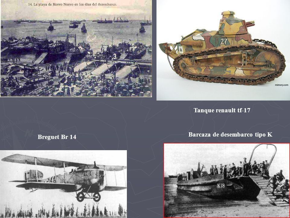 Tanque renault tf-17 Barcaza de desembarco tipo K Breguet Br 14